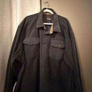 CQR Men's Dark Green Fleece Shacket Shirt, Long Sleeve, Size 3X